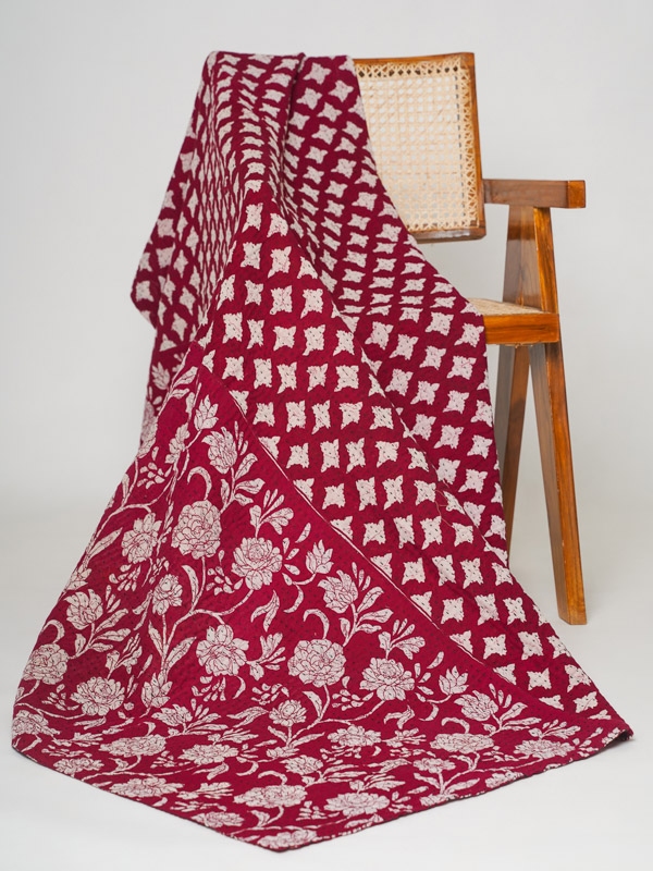 Meena Prajapat ~ Vintage Kantha Quilt Sari Throw