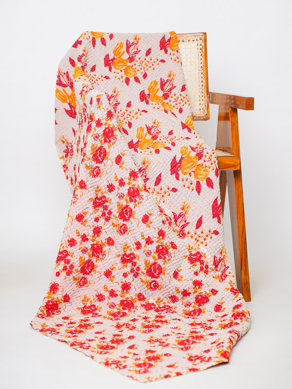 Melania Saavedra ~ Vintage Kantha Quilt Sari Throw