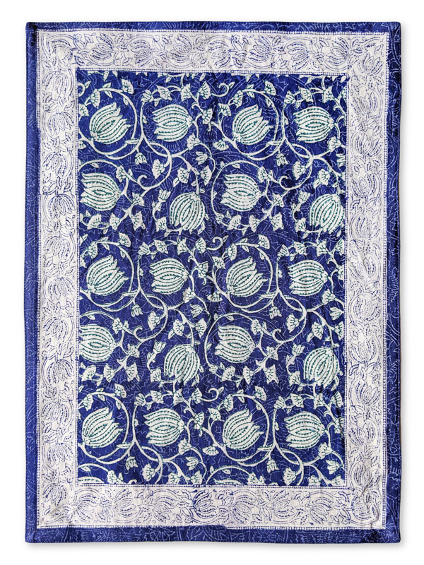Midnight Lotus ~ Blue Linen Table Placemats (Set of 6)