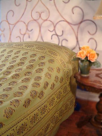 Memories of Shalimar ~ Asian Green and Gold Duvet Cover