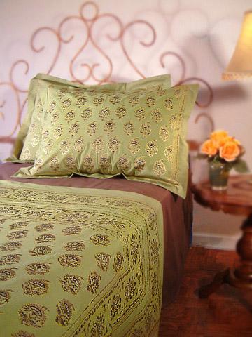 Memories of Shalimar ~ Asian Green Floral Pillow Sham