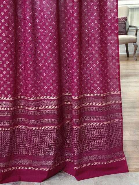 BTY deep red elegant drapery fabric Indian style