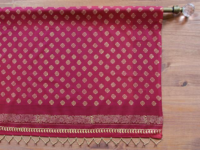 The Maharanis Rubies ~ Red and Gold India Sari Window Valance