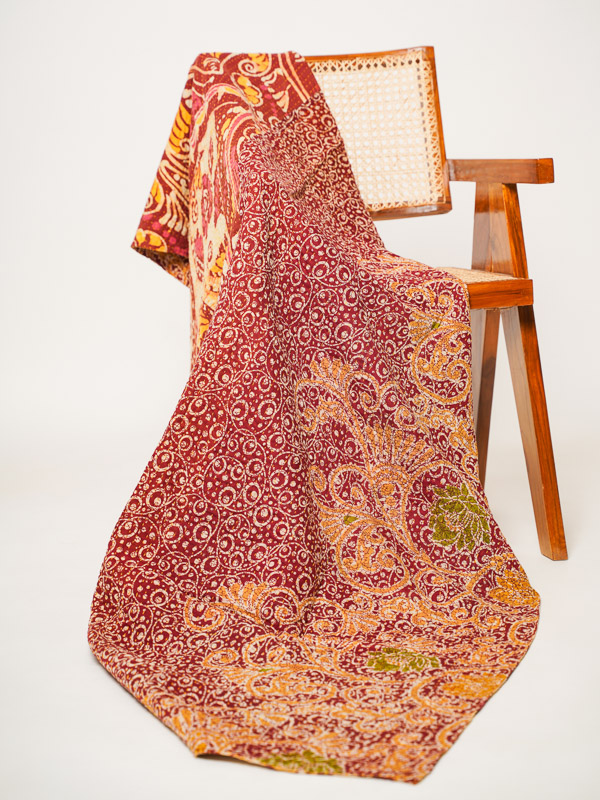 Niharika Bilkha ~ Vintage Kantha Quilt Sari Throw