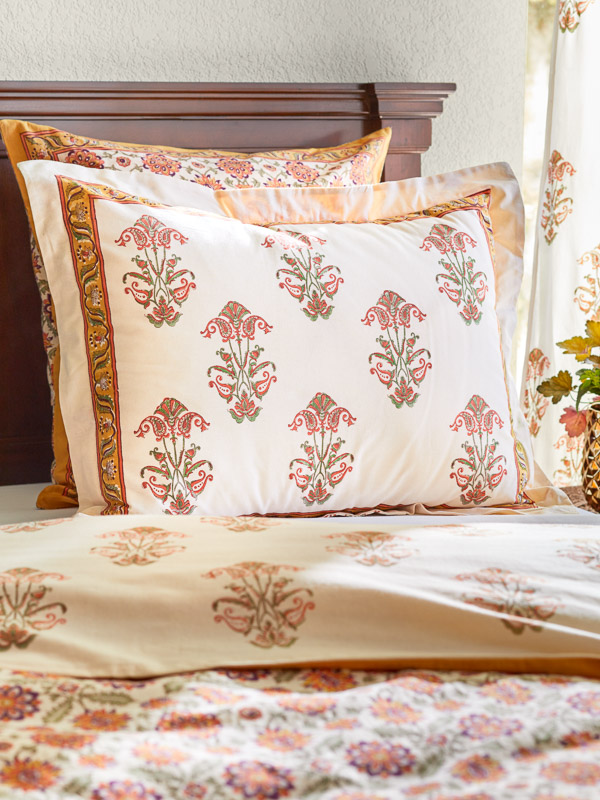 Orange Blossom pillow cover design from Saffron Marigold