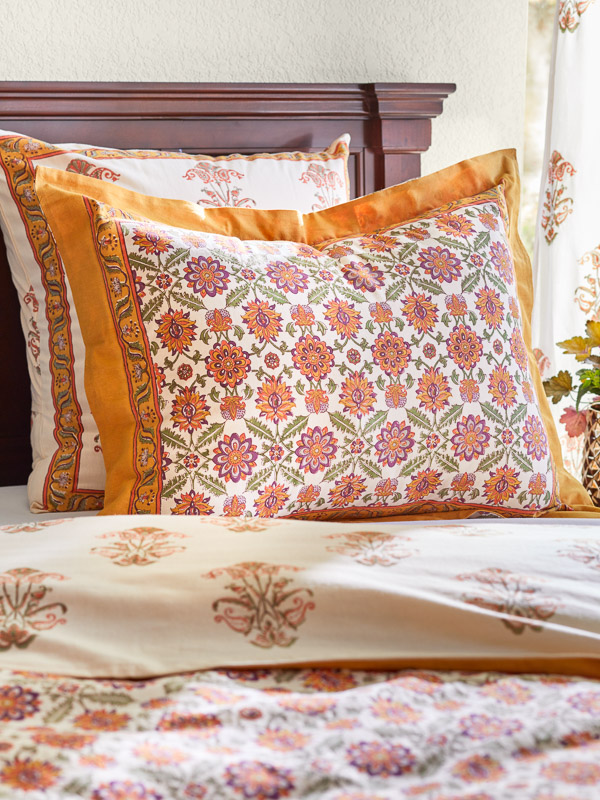 Orange Blossom ~ Persian Mediterranean Floral Pillow Cover