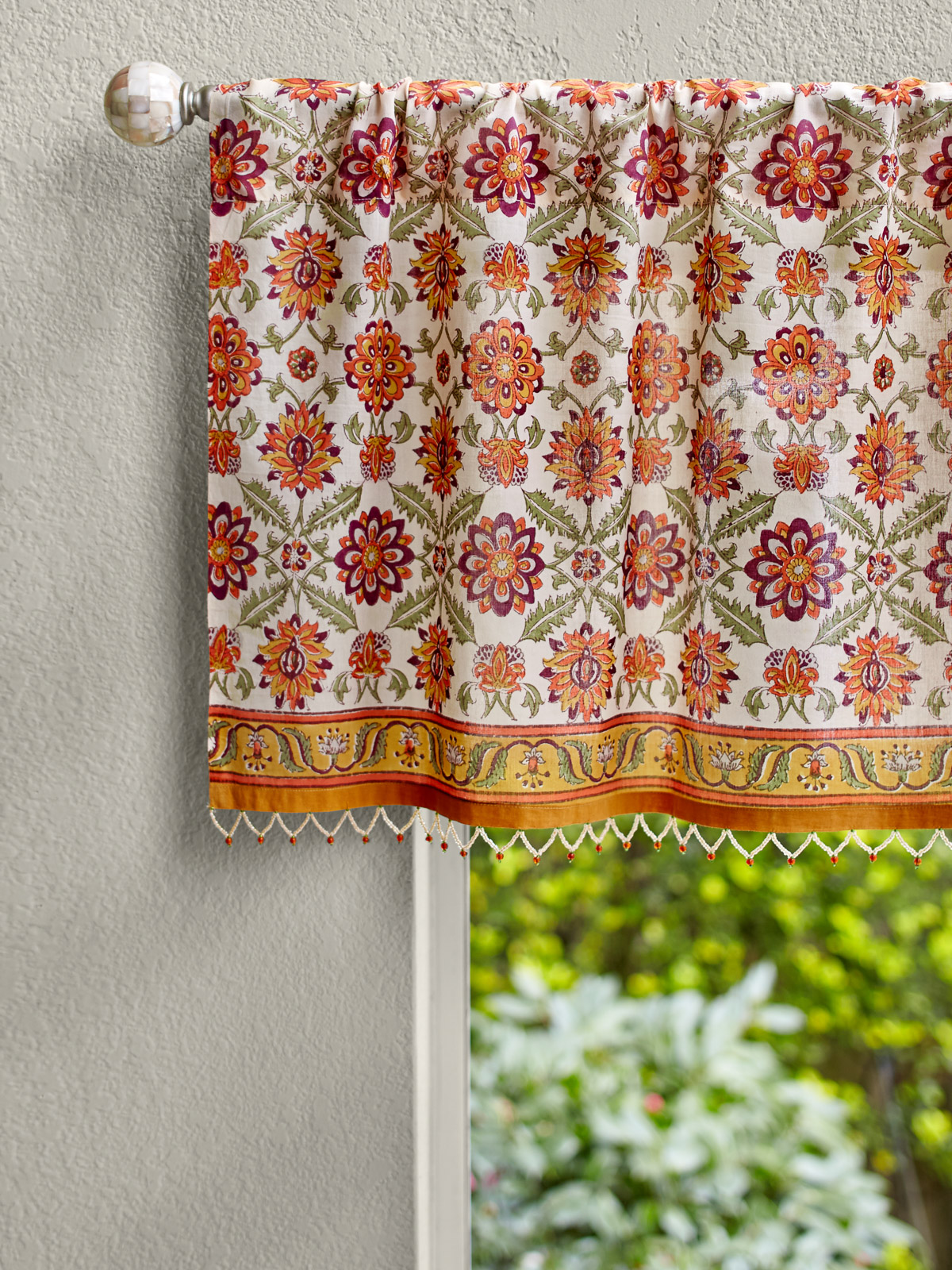 Orange Blossom ~ Persian Mediterranean Floral Print Valance