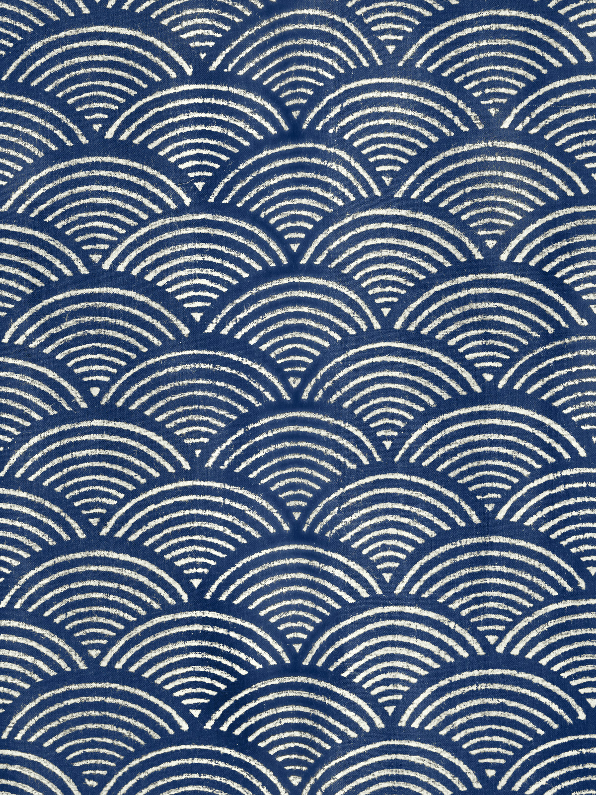 Pacific Blue ~ Blue and White Fabric With Japanese Wave Print