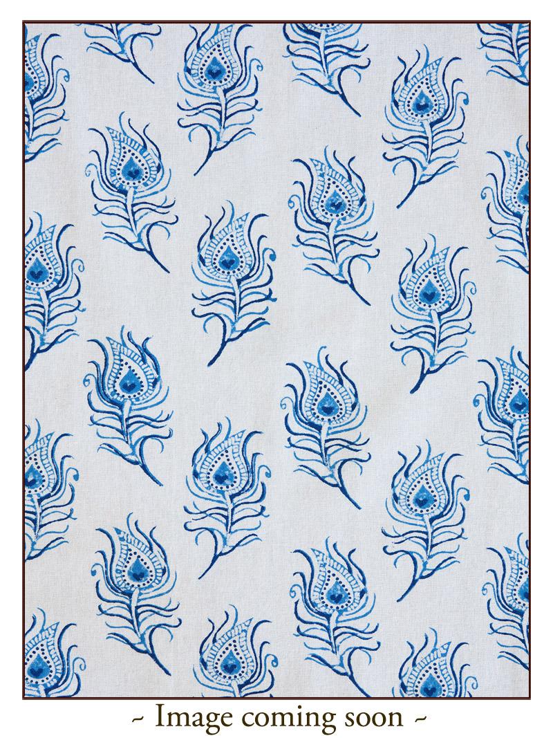 Peacock Tales (CP) ~ White Blue French Toile Kitchen Curtain