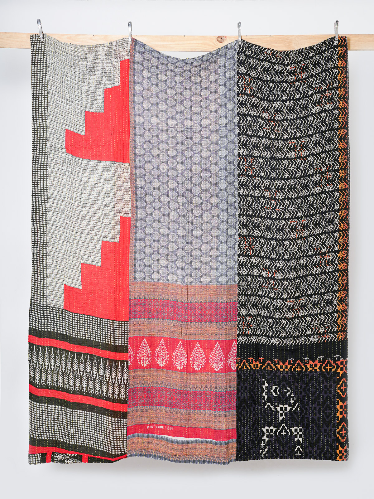 Onyx Horizon Courtyard Queen Kantha Quilt