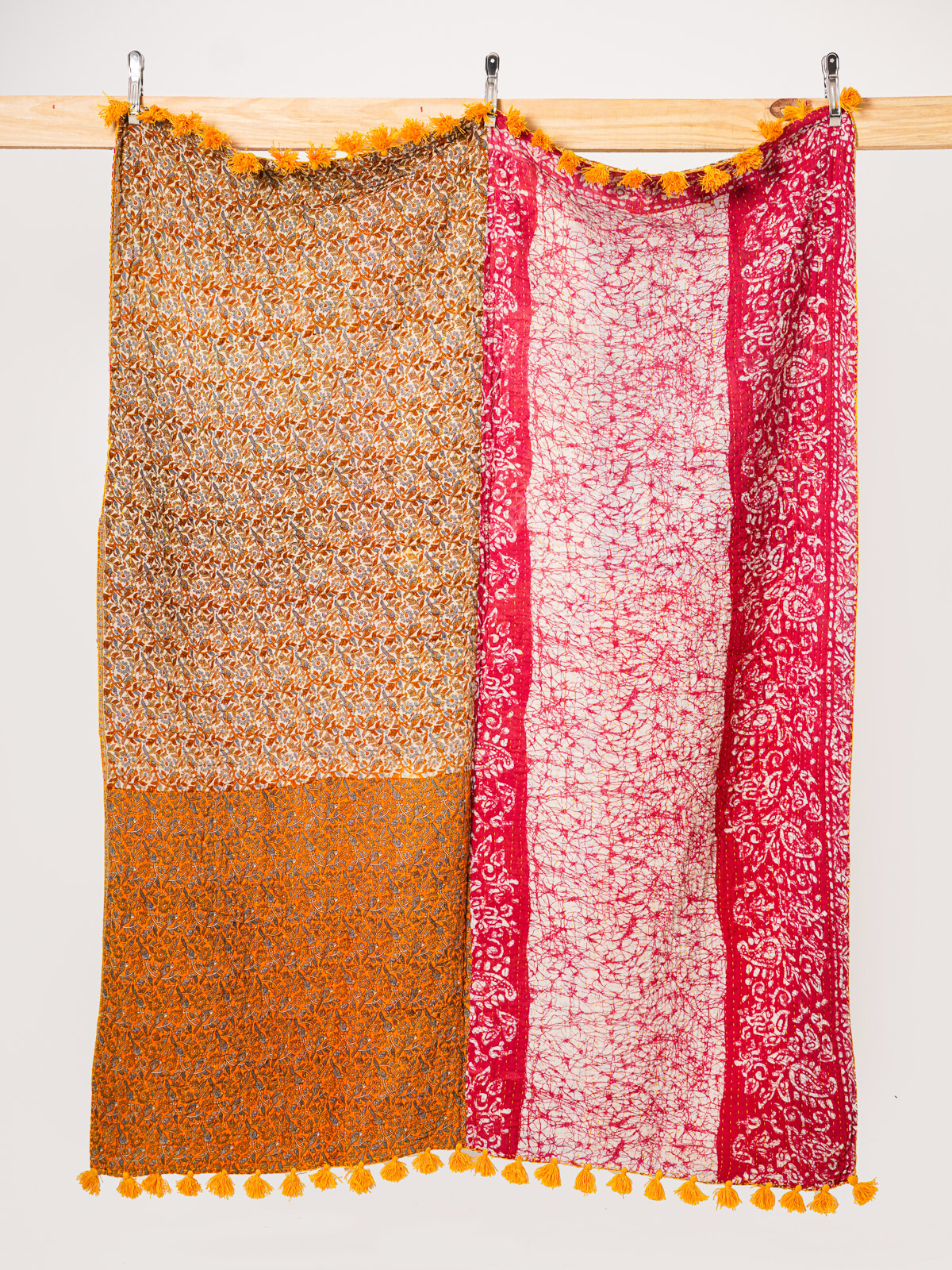 Desert Rose Vintage Sari Kantha Throw