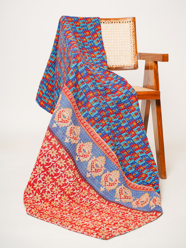 Rekha Rajiya ~ Vintage Kantha Quilt Sari Throw