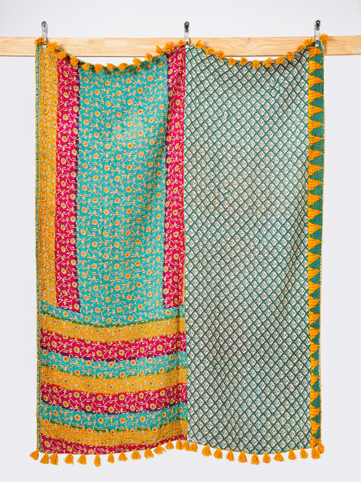 Renu Jangid ~ Vintage Kantha Quilt Sari Throw