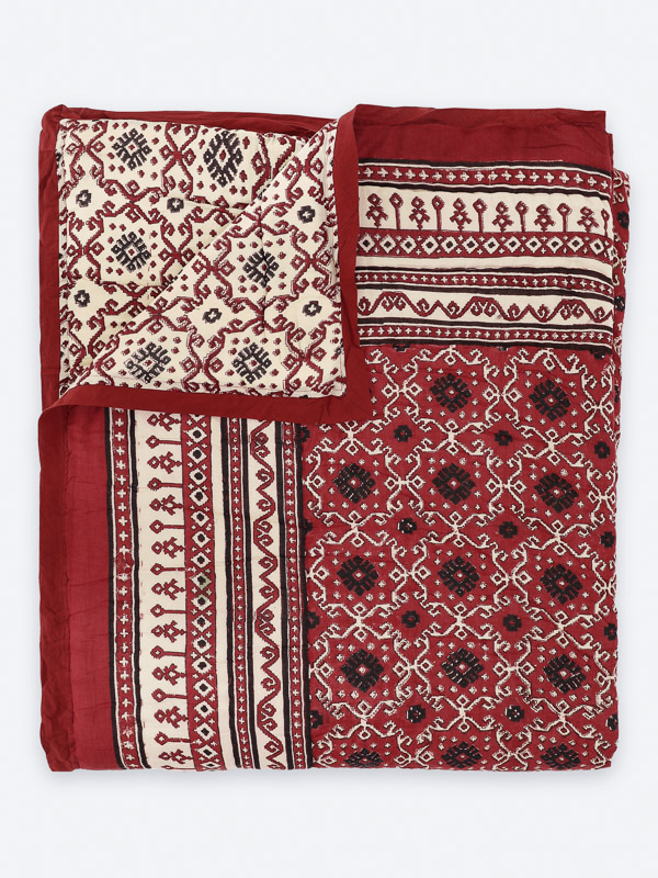 Ruby Kilim ~ Jaipuri Razai Quilt