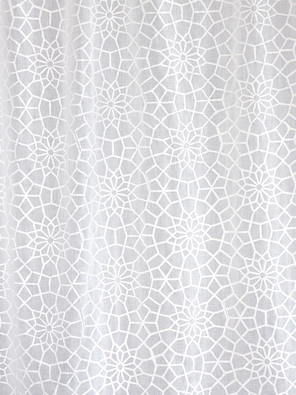 Royal Mansour ~ White on White Fabric Swatch with Trellis Print