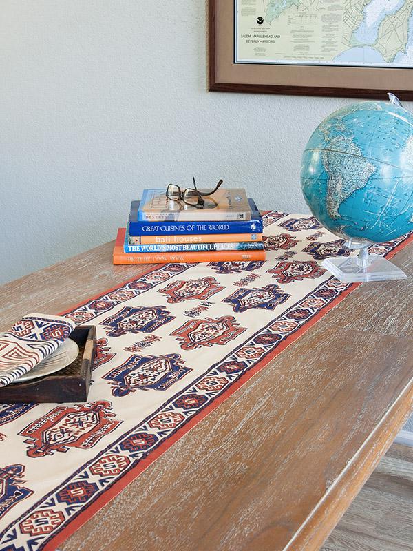 Aztec print table runner, Kilim table scarf, Tribal table runner