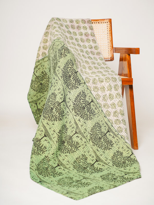 Santosh Bunkar ~ Vintage Kantha Quilt Sari Throw