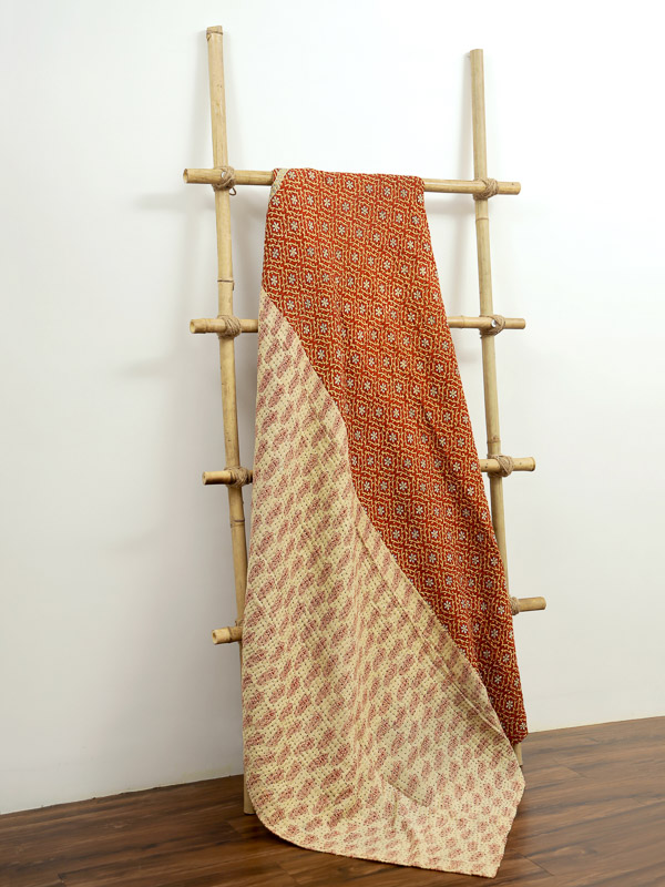 Saroj Prajapat ~ Vintage Kantha Quilt Sari Throw