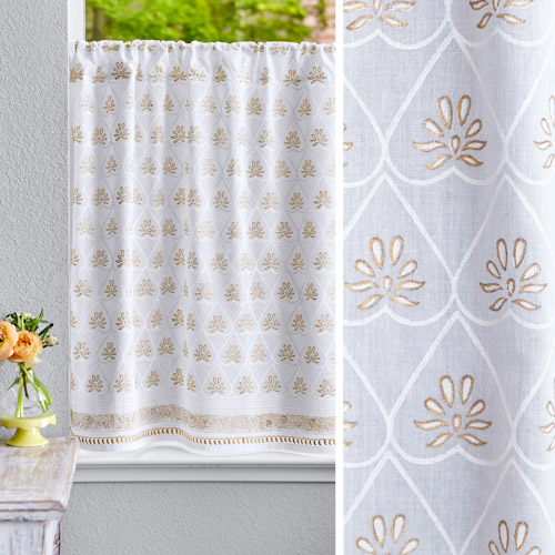 Bridal Veil ~ White and Gold Bedding, Curtains & Table Linens
