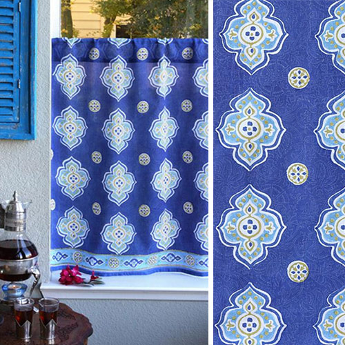Casablanca Blues ~ Moroccan Bedding, Curtains & Table Linens