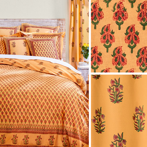 Indian, Tropical, Table runner, Orange | Saffron Marigold