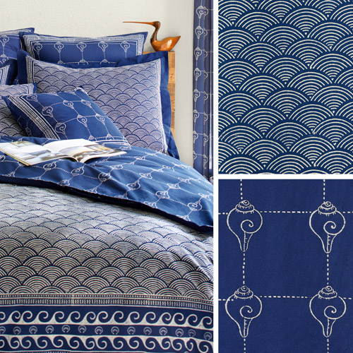 Pacific Blue ~ Navy Indigo Blue Bedding, Curtains & Table Linens