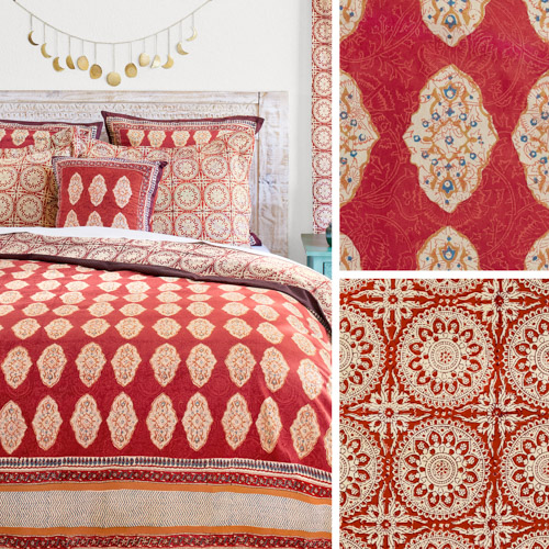 Spice Route ~ Rust Red Bedding, Curtains & Table Linens