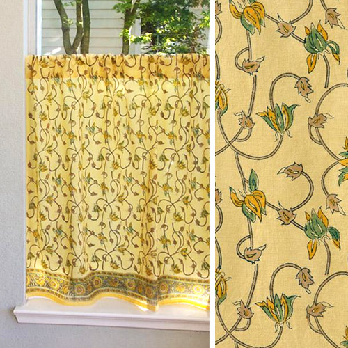 Waltz of the Vines ~ Yellow Bedding, Curtains & Table Linens