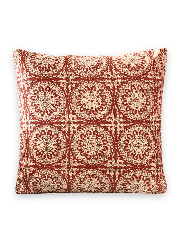 Spice Route (CP) ~ Red Mandala Sun Print Throw Cushion Cover