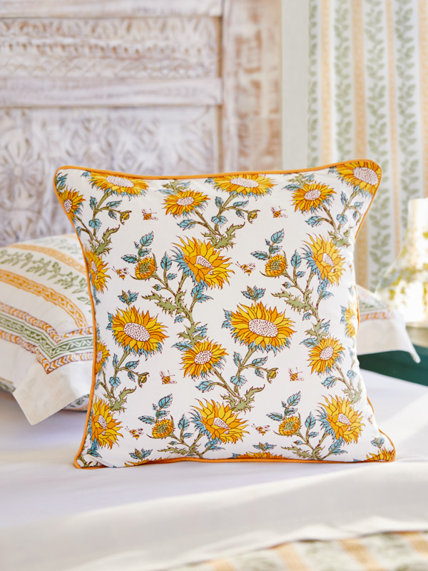 Sunflower Serenade ~ Yellow Sunflower Throw Pillow Cover