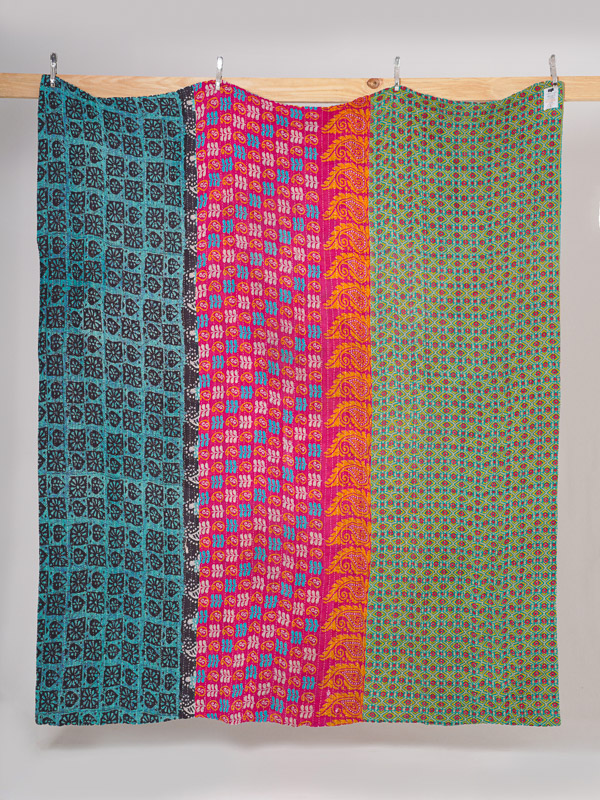 Suman Sharma ~ Vintage Kantha Quilt Sari Bedspread