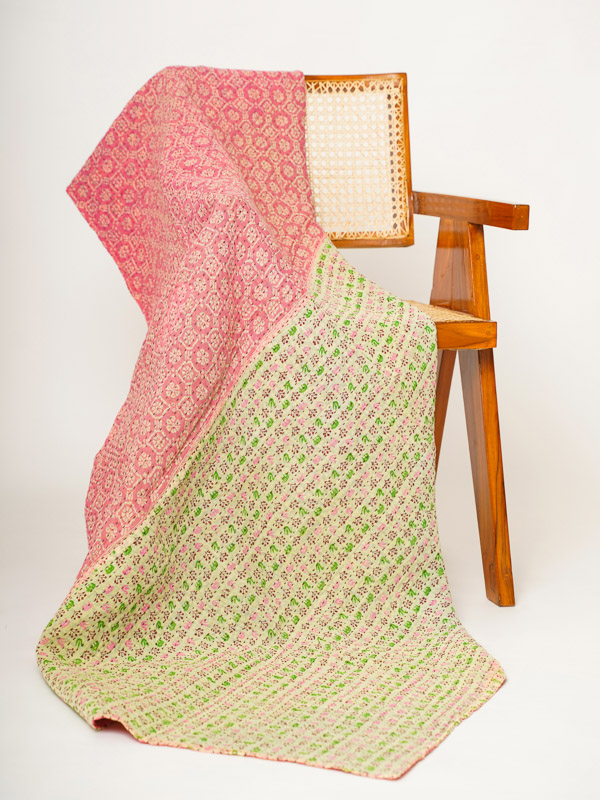 Suman Sharma ~ Vintage Kantha Quilt Sari Throw