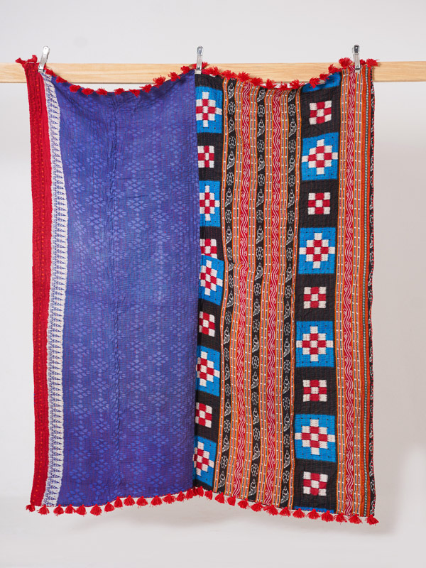 Indigo Artisan Bazaar Kantha Throw Quilt