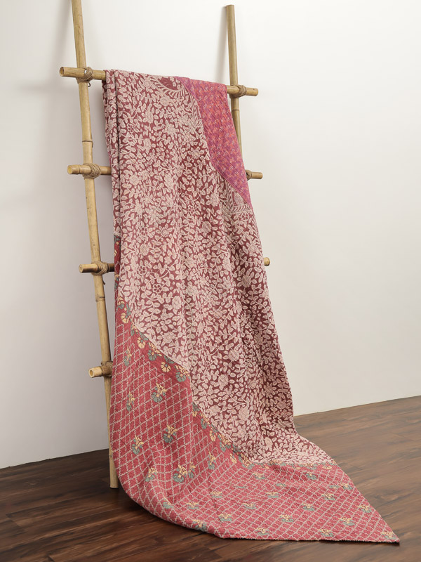 Susila Meena ~ Vintage Kantha Quilt Sari Bedspread