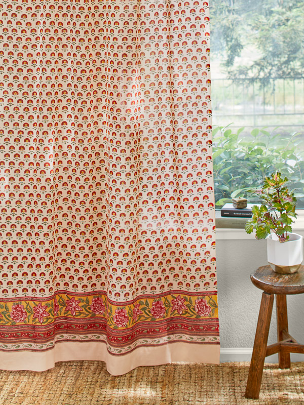 Tropical Garden (CP) ~ Country Cottage Colorful Curtain Panel
