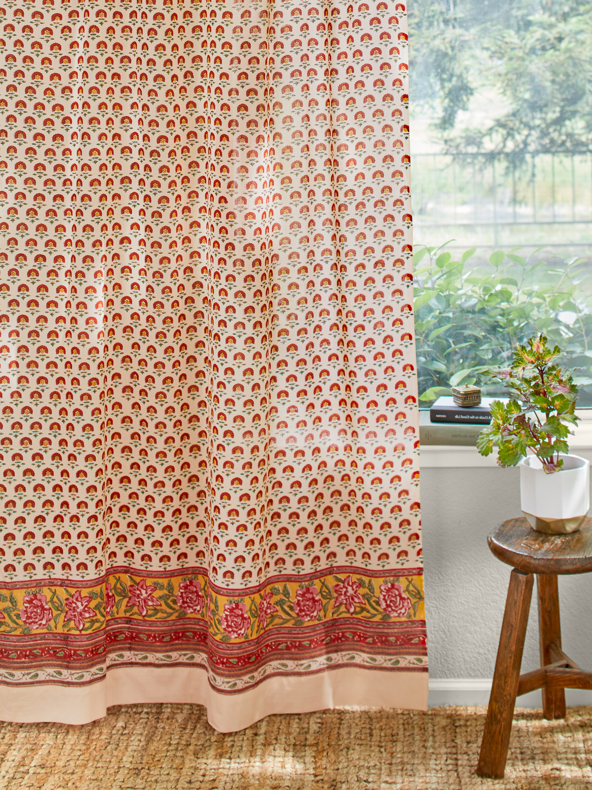 Tropical Garden (CP) ~ Country Cottage Colorful Curtain Panel