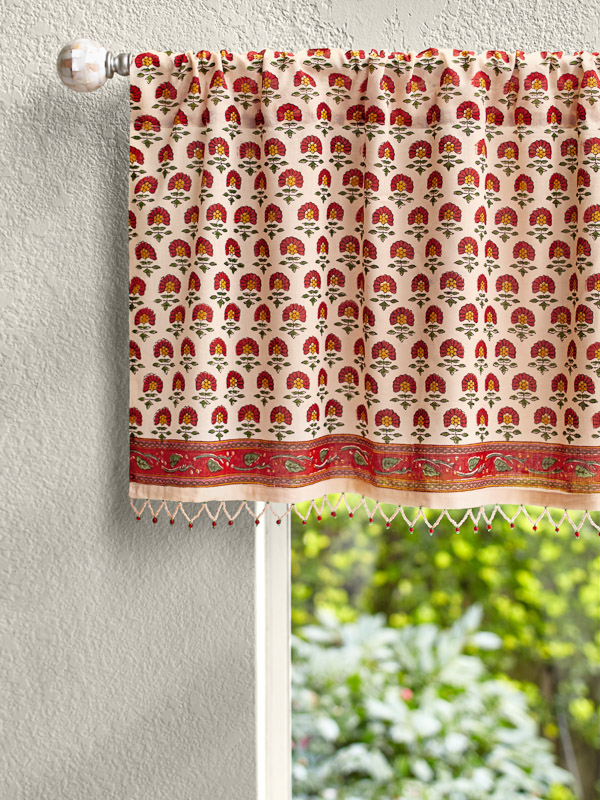 Tropical Garden (CP) ~ Cottage Colorful Beaded Window Valance