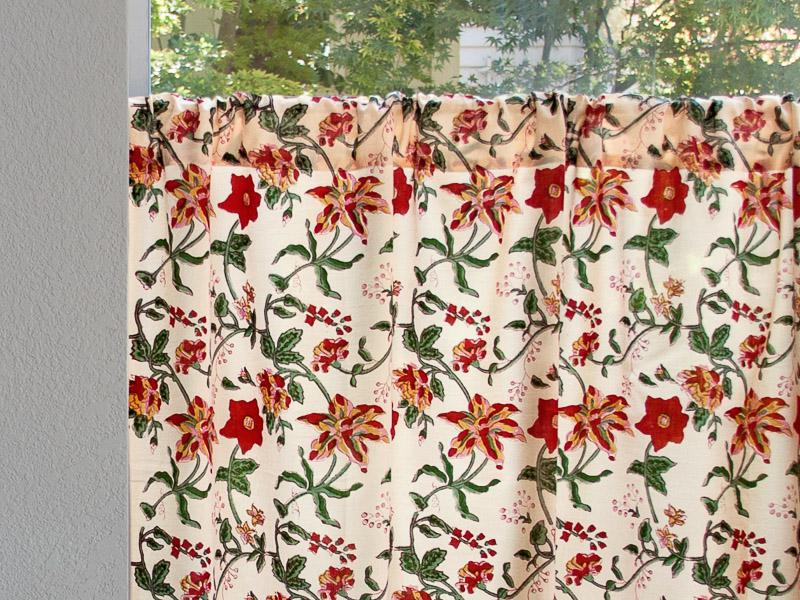 Country Kitchen Curtain Tropical Floral Saffron Marigold