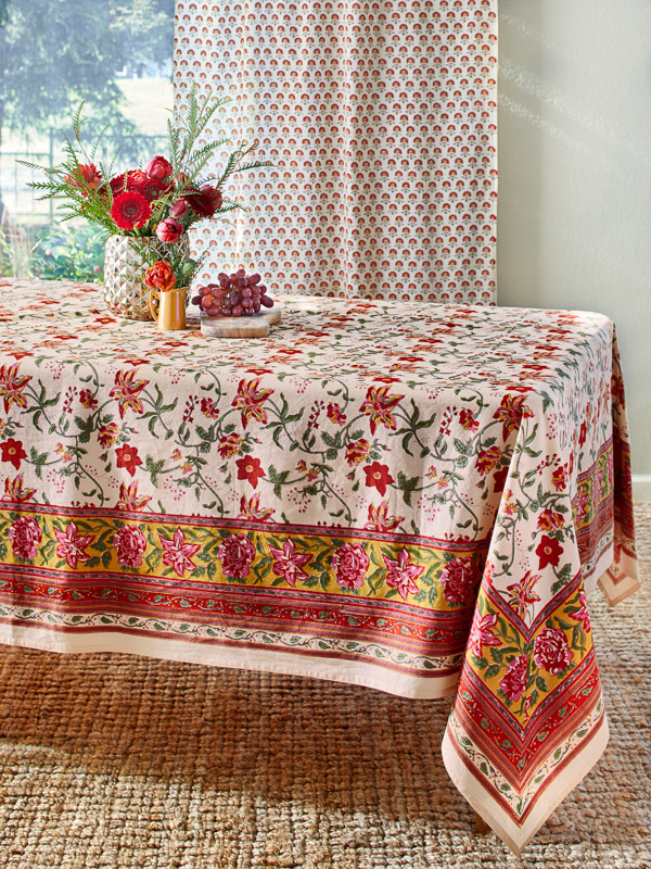 Tropical Garden ~ Colorful Country Cottage Floral Table Cloth