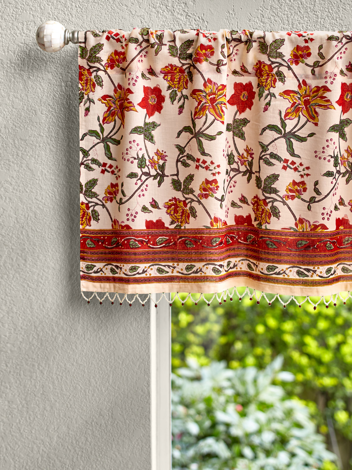 Tropical Garden ~ Country Cottage Colorful Beaded Window Valance
