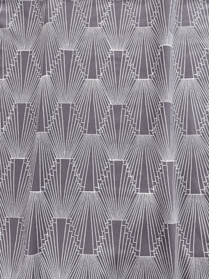 1920 ~ Charcoal Grey and White Art Deco Geometric Fabric Swatch