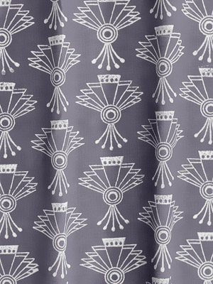 Deco Glam ~ Charcoal Grey and White Art Deco Fabric Swatch