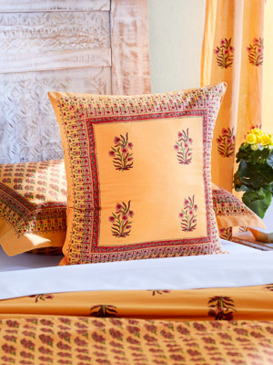 Indian Summer (CP)~ Decorative Orange Paisley Throw Pillow Cover