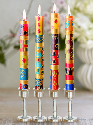 Colors of Africa ~ Hand Painted Taper Candles
