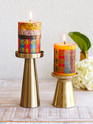 Monarch Butterfly ~ Hand-Painted Pillar Candles