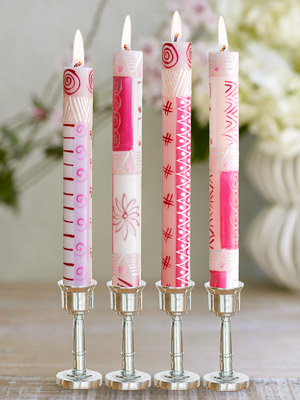 Berry Sorbet Hand-Painted Taper Candles