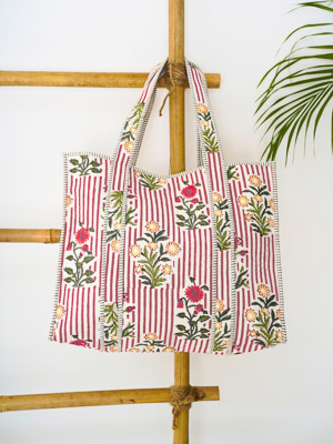 Crimson Jardin ~ Quilted Shopping Tote Bag (JUST LAUNCHED)