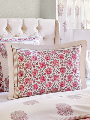 Dahlia Daydreams ~ Pink Floral Romantic Pillow Sham
