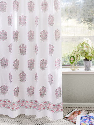 Dahlia Daydreams - CP ~ Pink Floral Romantic Sheer Curtain Panel