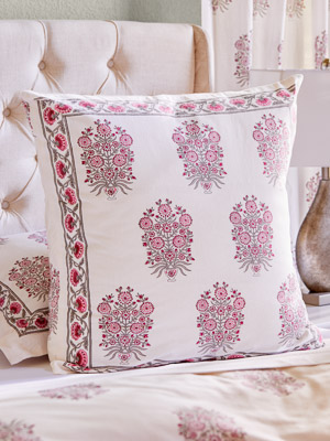Dahlia Daydreams - CP ~ Pink Floral Romantic  Euro Pillow Sham